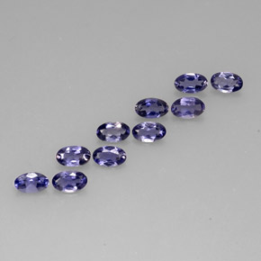 캐럿 천연 바이올렛 블루 아이올라이트 보석, 타원형 컷, 5×3.2 mm, VS