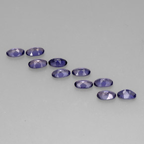 캐럿 천연 바이올렛 블루 아이올라이트 보석, 타원형 컷, 5×3.2 mm, VS