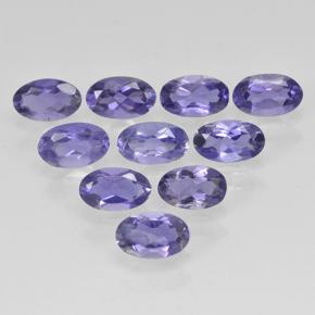 2.03캐럿 천연 바이올렛 블루 아이올라이트 보석, 타원형 컷, 5×3.1 mm, VS