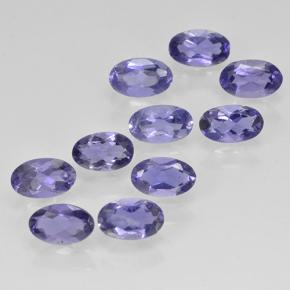 2.03캐럿 천연 바이올렛 블루 아이올라이트 보석, 타원형 컷, 5×3.1 mm, VS