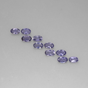 캐럿 천연 바이올렛 블루 아이올라이트 보석, 타원형 컷, 5×3.1 mm, VS