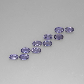 캐럿 천연 바이올렛 블루 아이올라이트 보석, 타원형 컷, 5×3.1 mm, VS