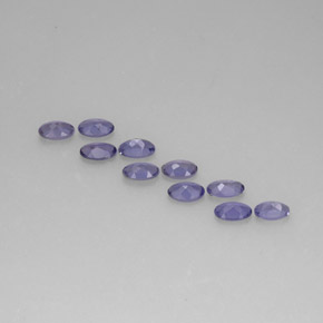 캐럿 천연 바이올렛 블루 아이올라이트 보석, 타원형 컷, 5×3.1 mm, VS