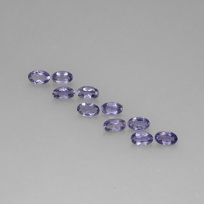 캐럿 천연 바이올렛 블루 아이올라이트 보석, 타원형 컷, 5.1×2.9 mm, VS