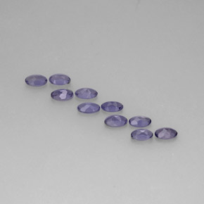 캐럿 천연 바이올렛 블루 아이올라이트 보석, 타원형 컷, 5.1×2.9 mm, VS