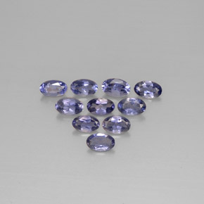 캐럿 천연 바이올렛 블루 아이올라이트 보석, 타원형 컷, 5×3 mm, VS