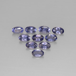 캐럿 천연 바이올렛 블루 아이올라이트 보석, 타원형 컷, 5×3 mm, VS