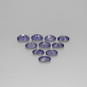 캐럿 천연 바이올렛 블루 아이올라이트 보석, 타원형 컷, 5×3 mm, VS