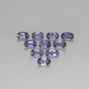 캐럿 천연 바이올렛 블루 아이올라이트 보석, 타원형 컷, 5.1×3.1 mm, VS