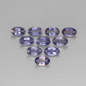 캐럿 천연 바이올렛 블루 아이올라이트 보석, 타원형 컷, 5.1×3.1 mm, VS
