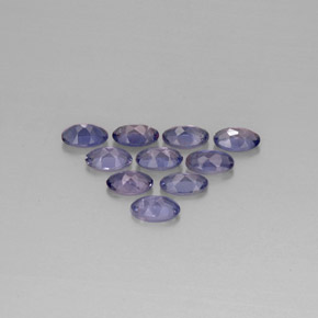 캐럿 천연 바이올렛 블루 아이올라이트 보석, 타원형 컷, 5.1×3.1 mm, VS