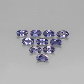 캐럿 천연 바이올렛 블루 아이올라이트 보석, 타원형 컷, 4.8×3 mm, VS