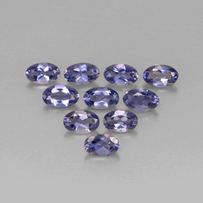 캐럿 천연 바이올렛 블루 아이올라이트 보석, 타원형 컷, 4.8×3 mm, VS