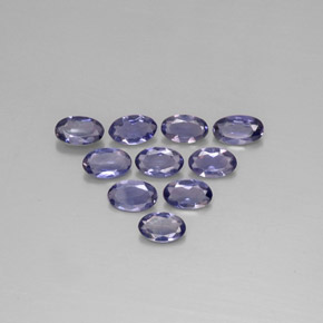 캐럿 천연 바이올렛 블루 아이올라이트 보석, 타원형 컷, 4.8×3 mm, VS
