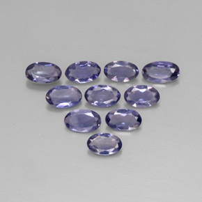 캐럿 천연 바이올렛 블루 아이올라이트 보석, 타원형 컷, 4.8×3 mm, VS