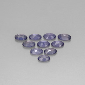 캐럿 천연 바이올렛 블루 아이올라이트 보석, 타원형 컷, 4.8×3 mm, VS