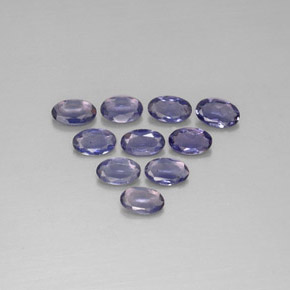 캐럿 천연 바이올렛 블루 아이올라이트 보석, 타원형 컷, 5.1×3 mm, VS