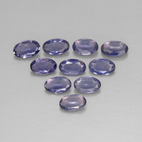 캐럿 천연 바이올렛 블루 아이올라이트 보석, 타원형 컷, 5.1×3 mm, VS