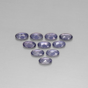 캐럿 천연 바이올렛 블루 아이올라이트 보석, 타원형 컷, 5.1×3 mm, VS