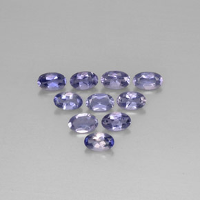 캐럿 천연 바이올렛 블루 아이올라이트 보석, 타원형 컷, 5×3.1 mm, VS