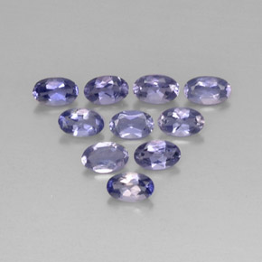 캐럿 천연 바이올렛 블루 아이올라이트 보석, 타원형 컷, 5×3.1 mm, VS