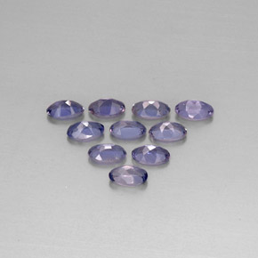 캐럿 천연 바이올렛 블루 아이올라이트 보석, 타원형 컷, 5×3.1 mm, VS