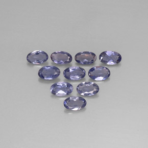캐럿 천연 바이올렛 블루 아이올라이트 보석, 타원형 컷, 5×3.1 mm, VS