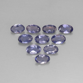캐럿 천연 바이올렛 블루 아이올라이트 보석, 타원형 컷, 5×3.1 mm, VS