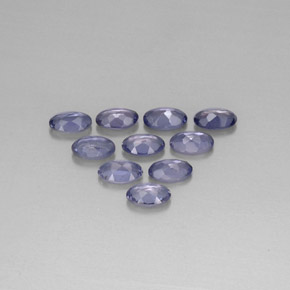 캐럿 천연 바이올렛 블루 아이올라이트 보석, 타원형 컷, 5×3.1 mm, VS