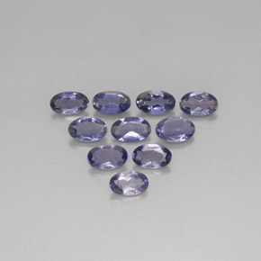 캐럿 천연 바이올렛 블루 아이올라이트 보석, 타원형 컷, 5×3.1 mm, VS