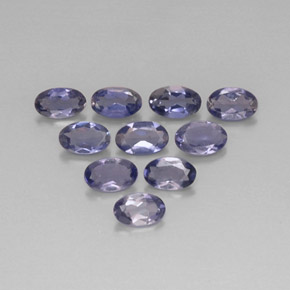 캐럿 천연 바이올렛 블루 아이올라이트 보석, 타원형 컷, 5×3.1 mm, VS