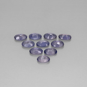 캐럿 천연 바이올렛 블루 아이올라이트 보석, 타원형 컷, 5×3.1 mm, VS
