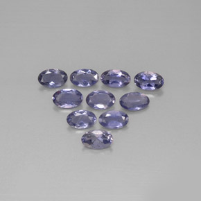 캐럿 천연 바이올렛 블루 아이올라이트 보석, 타원형 컷, 5.1×3.2 mm, VS