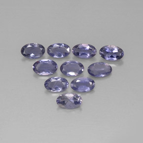 캐럿 천연 바이올렛 블루 아이올라이트 보석, 타원형 컷, 5.1×3.2 mm, VS