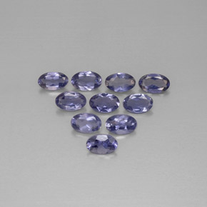 캐럿 천연 바이올렛 블루 아이올라이트 보석, 타원형 컷, 5×3.1 mm, VS