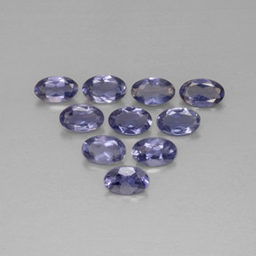 캐럿 천연 바이올렛 블루 아이올라이트 보석, 타원형 컷, 5×3.1 mm, VS