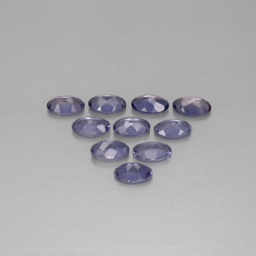 캐럿 천연 바이올렛 블루 아이올라이트 보석, 타원형 컷, 5×3.1 mm, VS