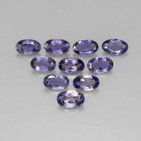 캐럿 천연 바이올렛 블루 아이올라이트 보석, 타원형 컷, 4.8×3.1 mm, VS