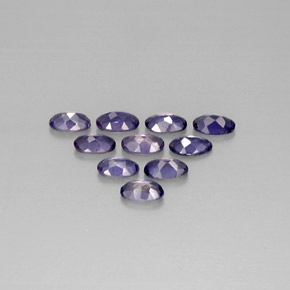 캐럿 천연 바이올렛 블루 아이올라이트 보석, 타원형 컷, 4.8×3.1 mm, VS