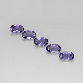 캐럿 천연 바이올렛 블루 아이올라이트 보석, 타원형 컷, 5×3.2 mm, VS