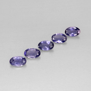 캐럿 천연 바이올렛 블루 아이올라이트 보석, 타원형 컷, 5×3.2 mm, VS