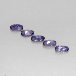 캐럿 천연 바이올렛 블루 아이올라이트 보석, 타원형 컷, 5×3.2 mm, VS