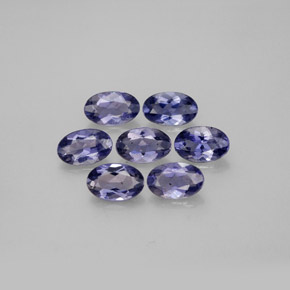 캐럿 천연 바이올렛 블루 아이올라이트 보석, 타원형 컷, 4.6×3 mm, VS