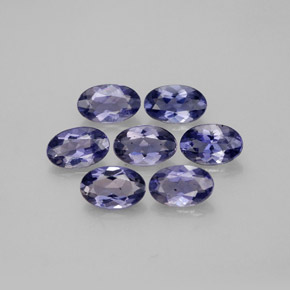 캐럿 천연 바이올렛 블루 아이올라이트 보석, 타원형 컷, 4.6×3 mm, VS