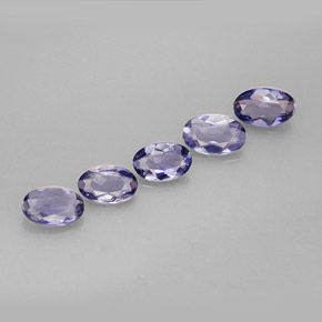 캐럿 천연 바이올렛 블루 아이올라이트 보석, 타원형 컷, 4.7×2.9 mm, VS