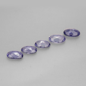 캐럿 천연 바이올렛 블루 아이올라이트 보석, 타원형 컷, 4.7×2.9 mm, VS