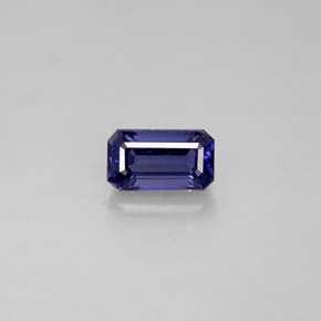 0.39캐럿 천연 바이올렛 블루 아이올라이트, 에메랄드 컷, 5.8×3.4 mm, VVS-VS
