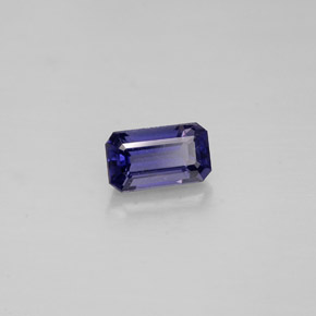 0.39캐럿 천연 바이올렛 블루 아이올라이트, 에메랄드 컷, 5.8×3.4 mm, VVS-VS
