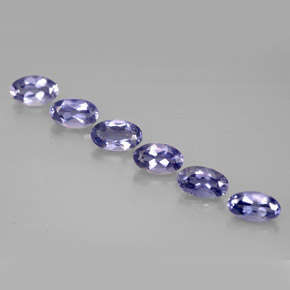 캐럿 천연 바이올렛 블루 아이올라이트 보석, 타원형 컷, 4.9×3.1 mm, VS
