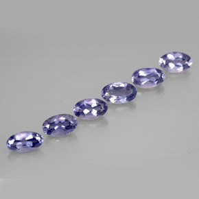 캐럿 천연 바이올렛 블루 아이올라이트 보석, 타원형 컷, 4.9×3.1 mm, VS